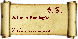 Valenta Bendegúz névjegykártya